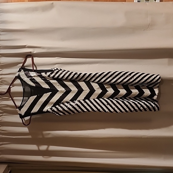 bebe Zebra Sequend Dress - Picture 2 of 2